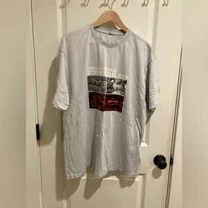 Ferrari mens Light Gray Graphic Tee - size large